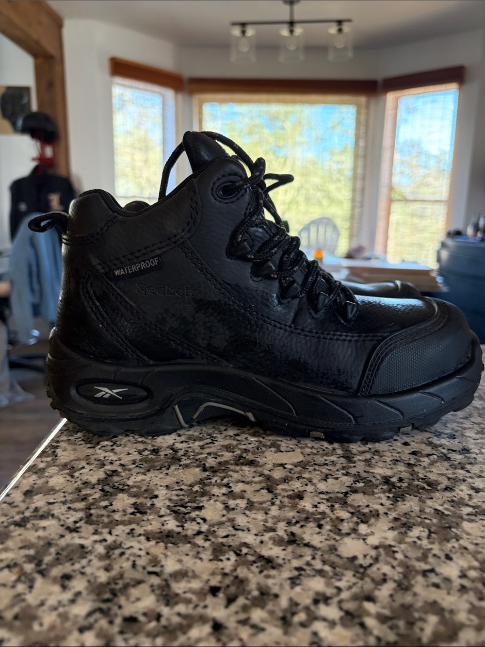 Reebok Black Waterproof Lace-Up Mid Ankle Boots
